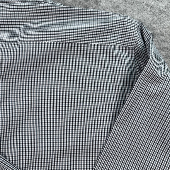 Theory Men's XXL Gray/Black Brushed Gingham‎ Long Sleeve Shirt - Picture 7 of 7
